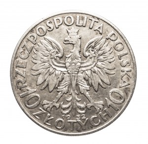 Polsko, Druhá republika (1918-1939), 10 zlotých 1932, Hlava ženy, Londýn