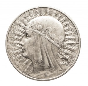 Poland, Second Republic (1918-1939), 10 zloty 1932, Head of a Woman, London