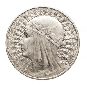 Polen, Zweite Republik (1918-1939), 10 Zloty 1932, Kopf einer Frau, London