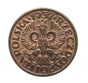 Poland, Second Polish Republic (1918-1939), 1 grosz 1937, Warsaw