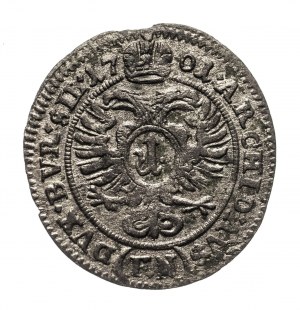 Slesia, Slesia sotto il dominio asburgico, Leopoldo I (1658-1705), 1 krajcar 1701 CB, Brzeg