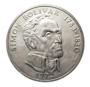 Panama, 20 balboa 1972, 100. výročí nezávislosti - Simon Bolívar, stříbro, hmotnost přes 4 oz.