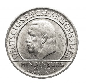 Niemcy, Republika Weimarska, 3 marki 1929 F, Przysięga Hindenburga, Stuttgart (2)