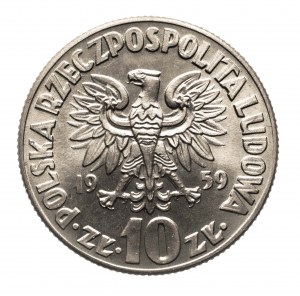Pologne, PRL (1944-1989), 10 zlotys 1959, Kopernik, Varsovie
