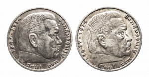 Nemecko, Tretia ríša (1933-1945), súbor: 5 mariek 1935, 1936 A, Hindenburg, Berlín