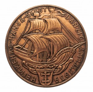 Germania, medaglia 1939, restituzione di Danzica al Reich, raro