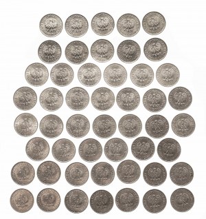 Polen, Volksrepublik Polen (1944-1989), Satz von 50 5-Groschen-Münzen 1970, 1971, 1972