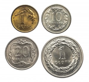 Poland, Republic of Poland since 1989, set of four coins 1992, Warsaw