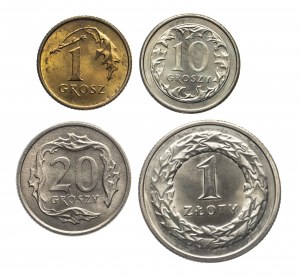 Poľsko, Poľská republika od roku 1989, sada štyroch mincí 1992, Varšava