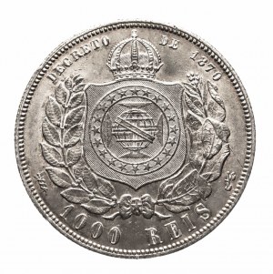 Brazílie, 1000 realů 1876, Rio de Janeiro