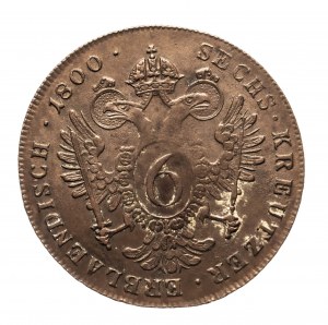 Autriche, François II (1792-1806), 6 krajcars 1800 C, Prague