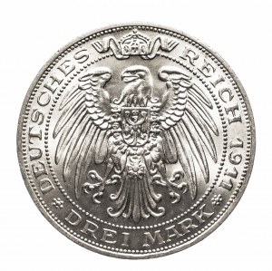 Germany, German Empire (1871-1918), Prussia, 3 marks 1911 A - 100th anniversary of the University of Breslau, Berlin