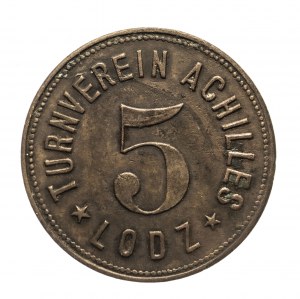 Poland, token of the Achilles Gymnastic Society with a denomination of 5, Łódź