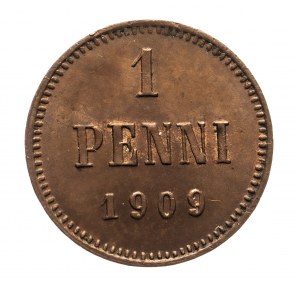 Fínsko, Mikuláš II (1895-1917), 1 penny 1909
