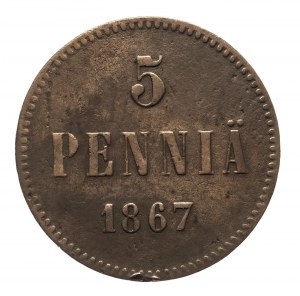 Finland, Alexander II (1864-1880), 5 pennia 1867