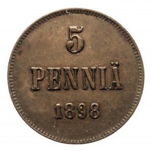 Finlande, Nicolas II (1895-1917), 5 pennies 1898