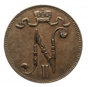 Finlande, Nicolas II (1895-1917), 5 pennies 1898