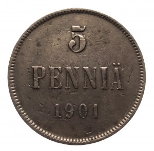 Finlande, Nicolas II (1895-1917), 5 pennies 1901