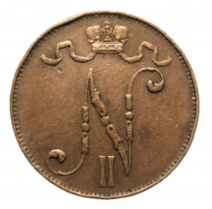 Finlande, Nicolas II (1895-1917), 5 pennies 1906