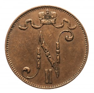 Finlande, Nicolas II (1895-1917), 5 pennies 1908