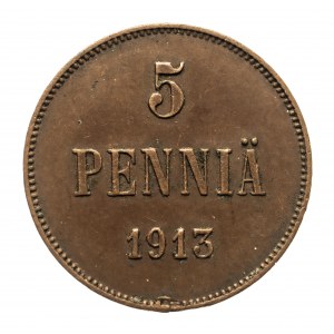 Finlandia, Mikołaj II (1895-1917), 5 pennia 1913