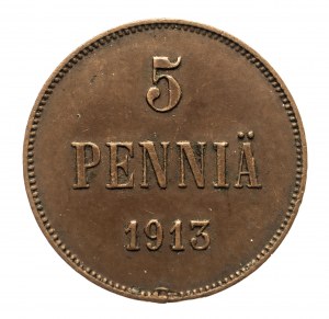 Finlandia, Mikołaj II (1895-1917), 5 pennia 1913