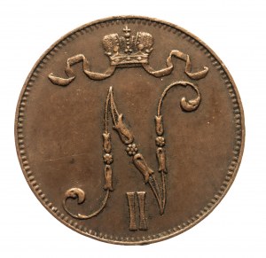 Finlande, Nicolas II (1895-1917), 5 pennies 1913