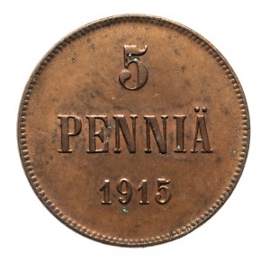 Finlande, Nicolas II (1895-1917), 5 pennies 1915