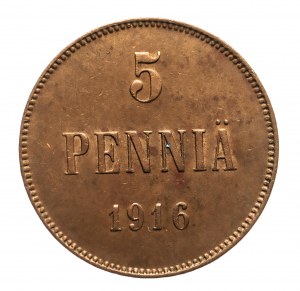 Finlande, Nicolas II (1895-1917), 5 pennies 1916