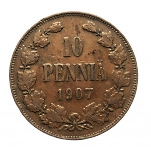 Finlande, Nicolas II (1895-1917), 10 pennies 1907