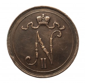Finlande, Nicolas II (1895-1917), 10 pennies 1907
