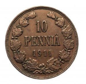 Finlande, Nicolas II (1895-1917), 10 pennies 1911