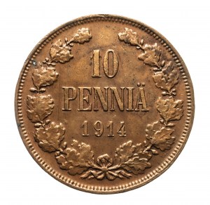 Finlande, Nicolas II (1895-1917), 10 pennies 1914