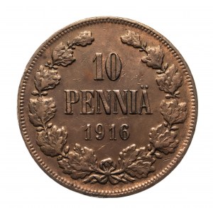 Finlande, Nicolas II (1895-1917), 10 pennies 1916