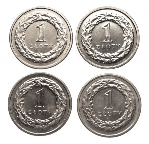 Poland, the Republic since 1989, set of 1 zloty 1992 - 1995 (4 pieces).