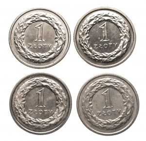 Pologne, République de Pologne depuis 1989, série de 1 zloty 1992 - 1995 (4 pièces).