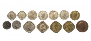 Indie Brytyjskie, zestaw monet 1888-1947, 14 szt.