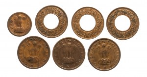 Indien, Kursmünzensatz 1945-1960, 7 Teile.
