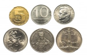 Pologne, République populaire de Pologne (1944-1989), série de pièces 1965 - 1989, DESTRUCTS (6 pièces)