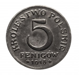 Polonia, Regno di Polonia, 5 fenig 1918, Stoccarda