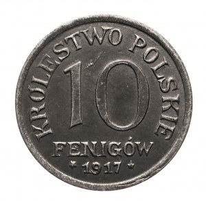 Pologne, Royaume de Pologne, 10 fenig 1917, Stuttgart