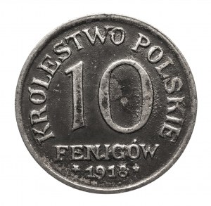 Poland, Kingdom of Poland, 10 fenig 1918, Stuttgart