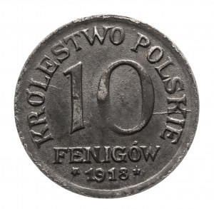 Polonia, Regno di Polonia, 10 fenig 1918, Stoccarda