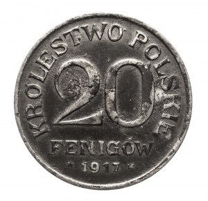 Pologne, Royaume de Pologne, 20 fenig 1917, Stuttgart