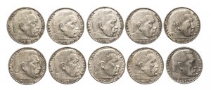 Germany, Third Reich (1933-1945), set: 2 Hindenburg mothers, 1936, 1937, 1939, Berlin - 10 pieces