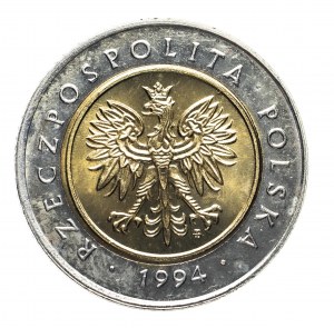 Poland, the Republic since 1989, 5 zloty 1994, Warsaw