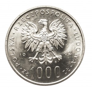 Pologne, République populaire de Pologne (1944-1989), 1000 or 1982, Jean-Paul II, argent