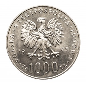 Polonia, Repubblica Popolare di Polonia (1944-1989), 1000 zloty 1983, Giovanni Paolo II, argento