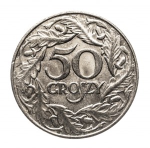 Polsko, Generální gouvernement (1939-1945), 50 groszy 1938, Varšava, poniklované železo