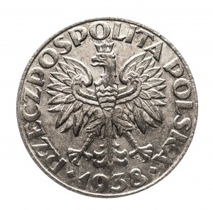 Pologne, gouvernement général (1939-1945), 50 groszy 1938, Varsovie, fer nickelé